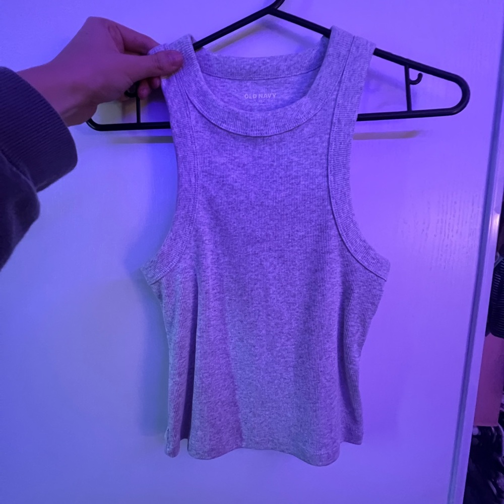 Heather grey halter crop top